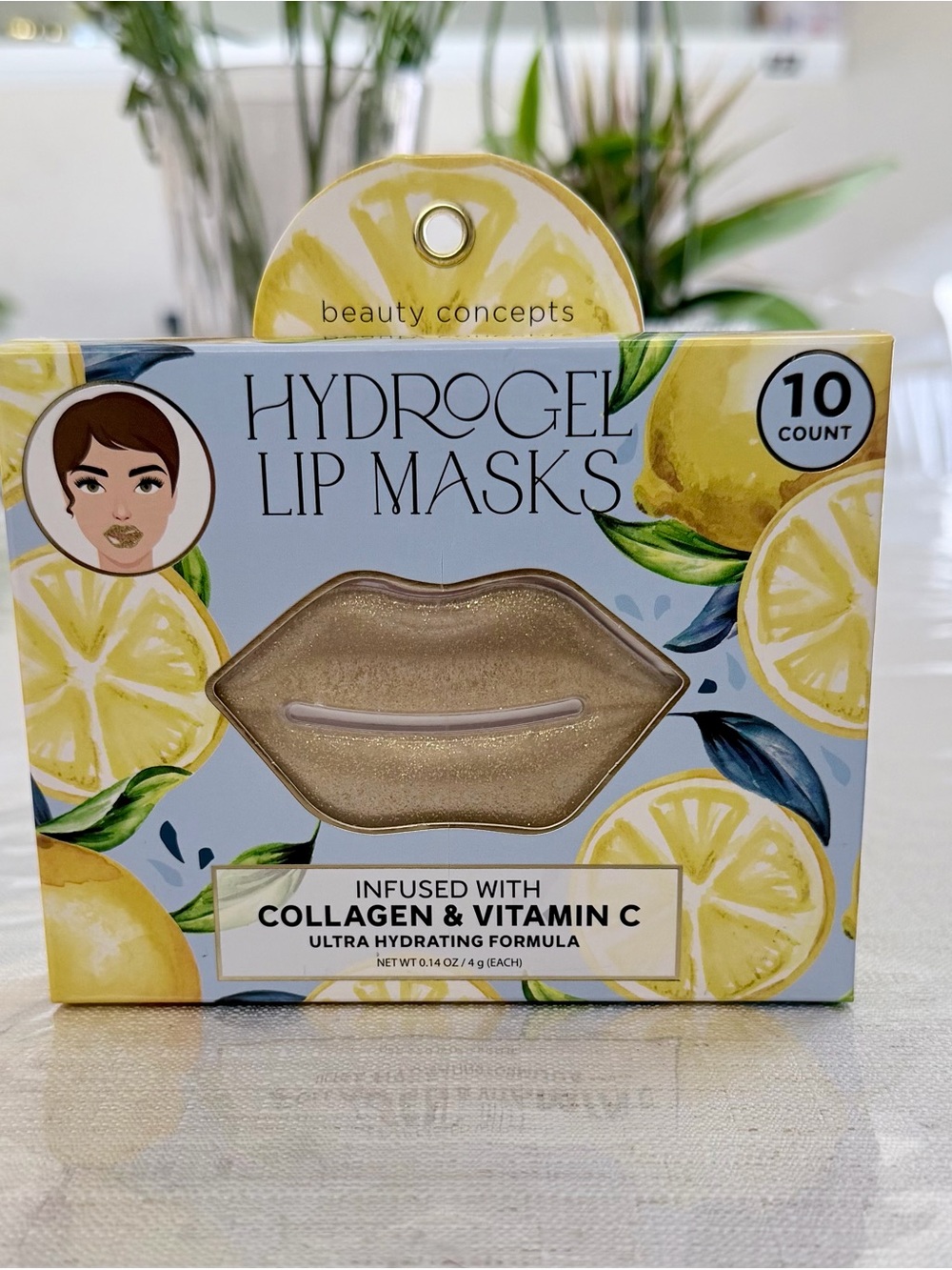 Beauty Concepts Hydrogel Lip Masks - Lemon Yellow Collagen + Vitamin C, 10 Count